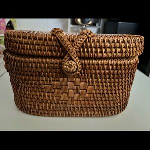 Handwoven Rattan Crossbody Bag